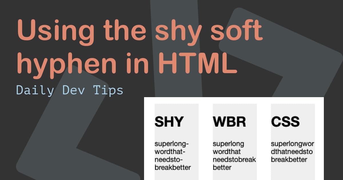 Using the shy soft hyphen in HTML