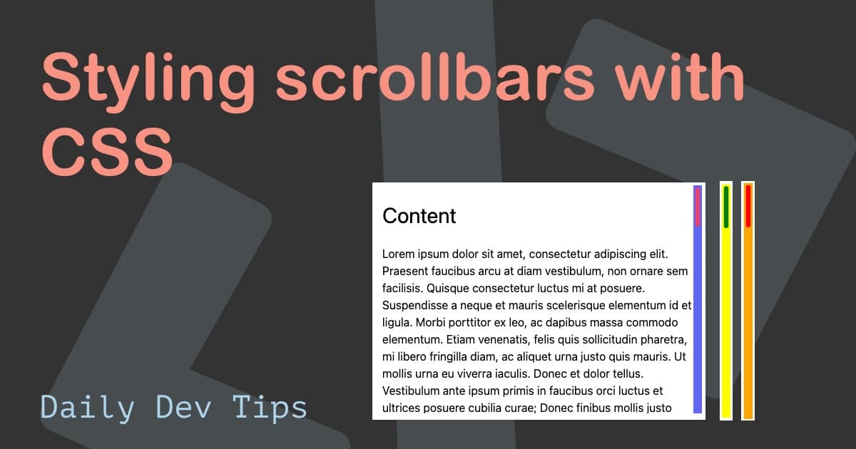 Styling scrollbars with CSS