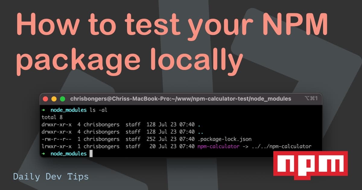 How to test your NPM package locally