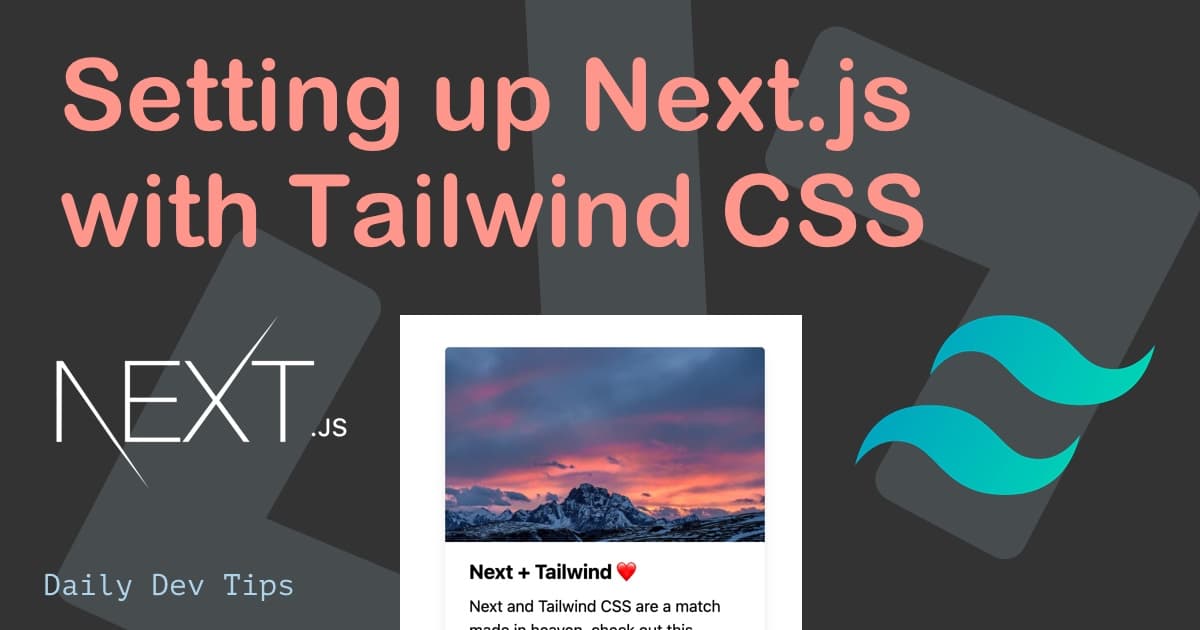 Setting up Next.js with Tailwind CSS
