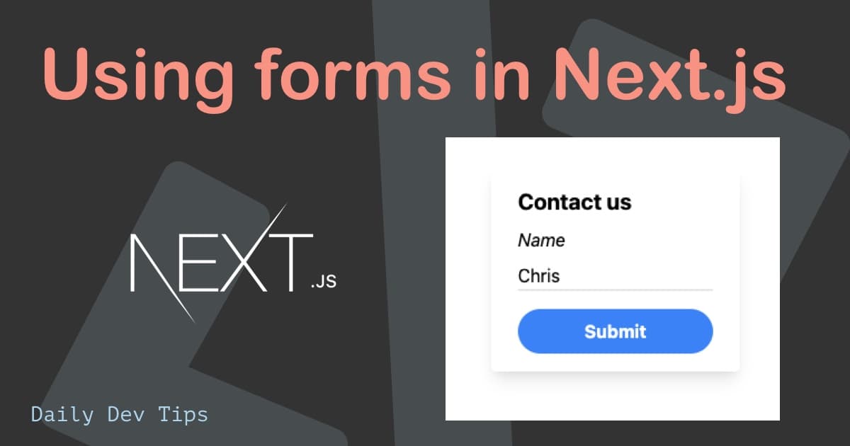 Using forms in Next.js