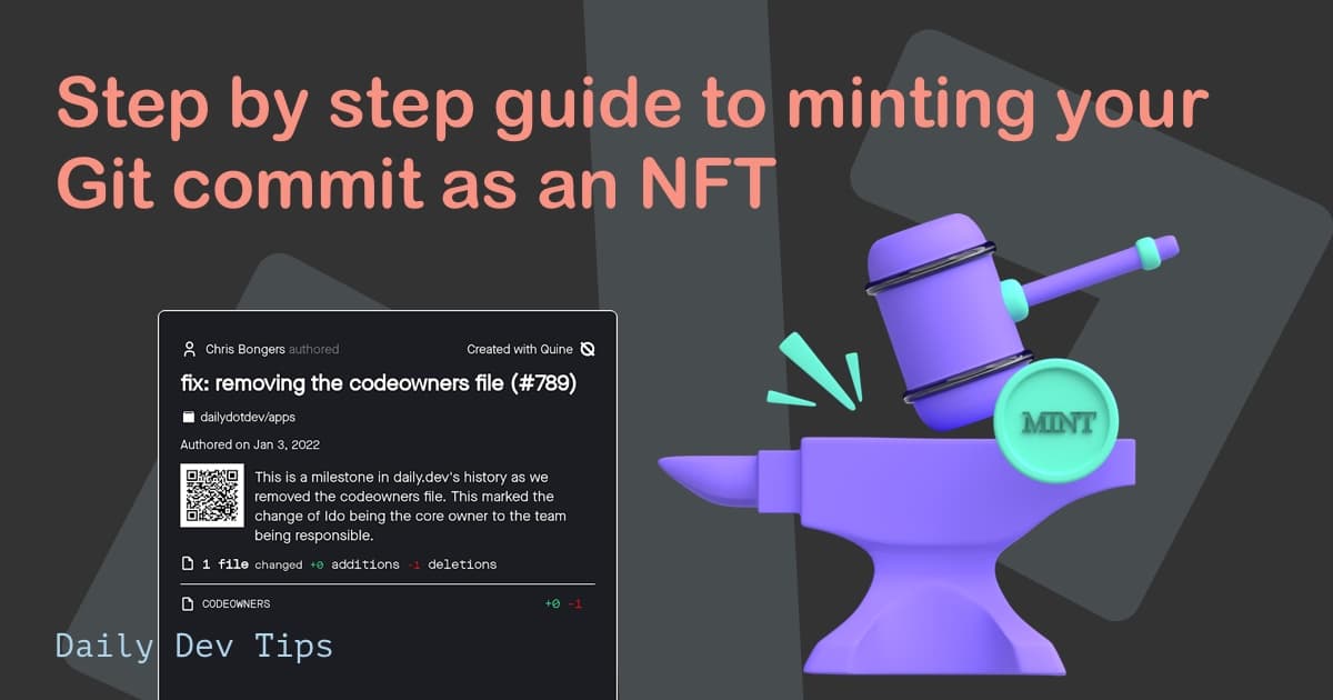 Step by step guide to minting your Git commit as an NFT