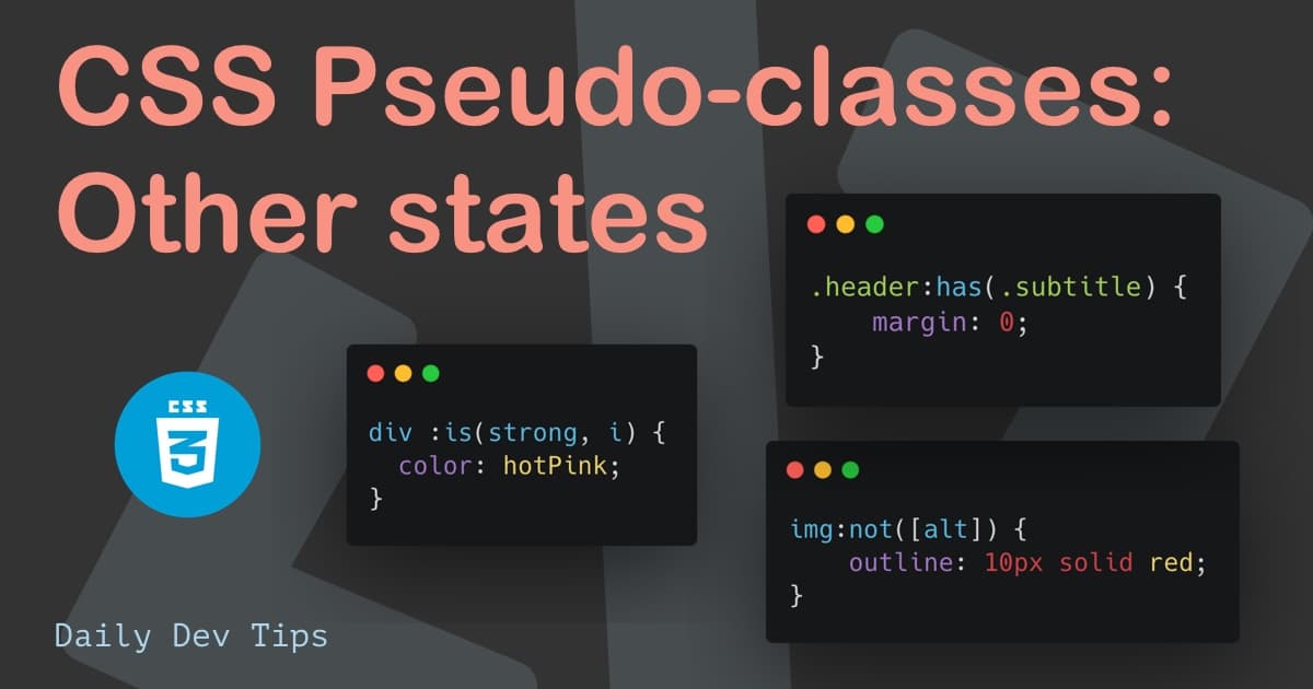 CSS Pseudo-classes: Other states