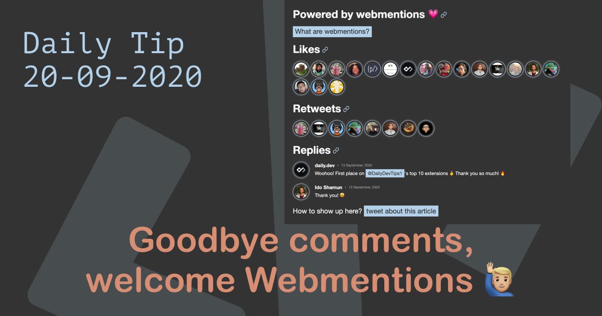 Goodbye comments, welcome Webmentions ๐๐ผโโ๏ธ