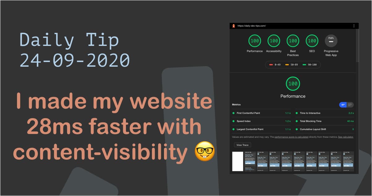 I made my website 28ms faster with content-visibility π€