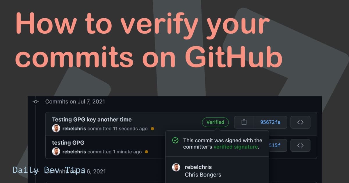 How to verify your commits on GitHub