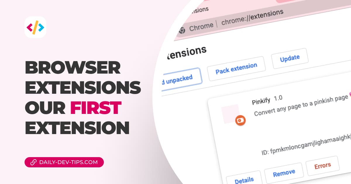 Browser extensions - our first extension