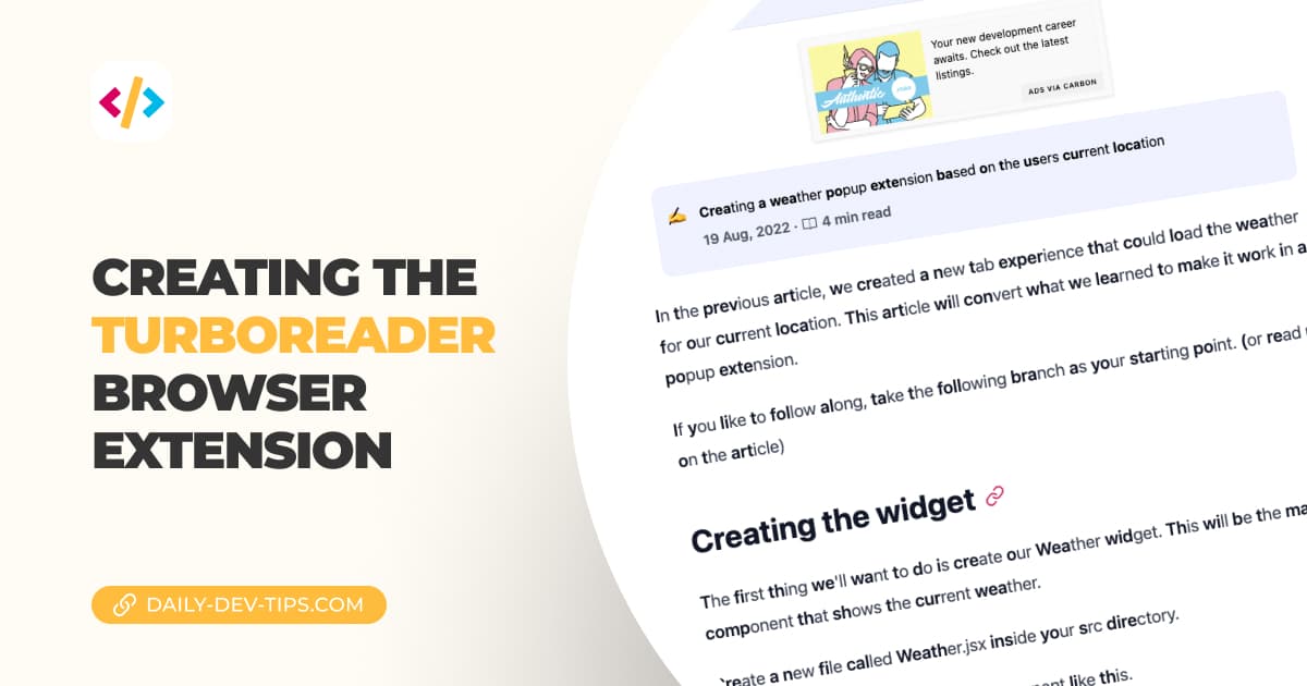 Creating the TurboReader browser extension